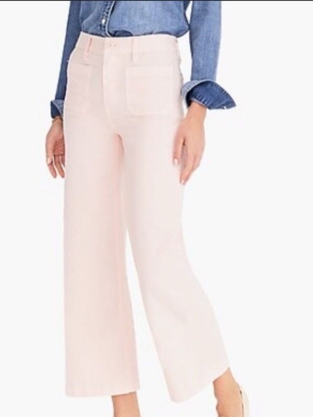 JCREW Point Sur washed wide-leg crop pant pink 28 Small NWT - Picture 3 of 8